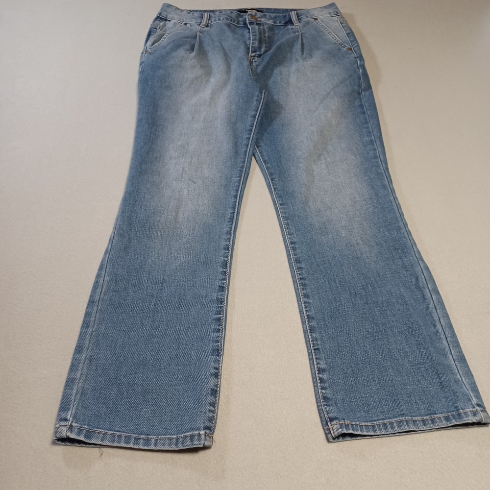 d.jeans Womens Size 10 Light Wash Pleated Front Straight Leg Denim Jeans Blue